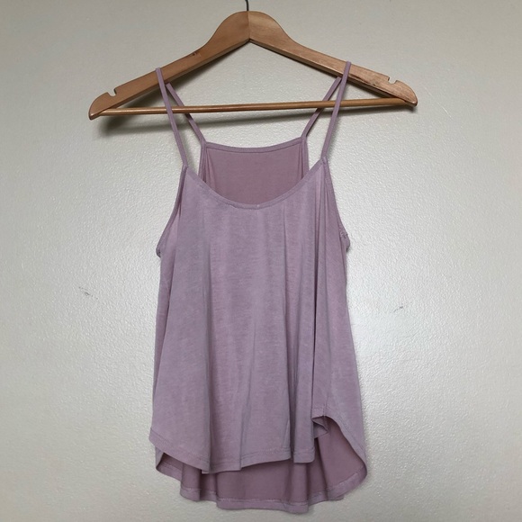Pink/Nude Flowy High Neck Tank, Small II Express - Picture 2 of 3